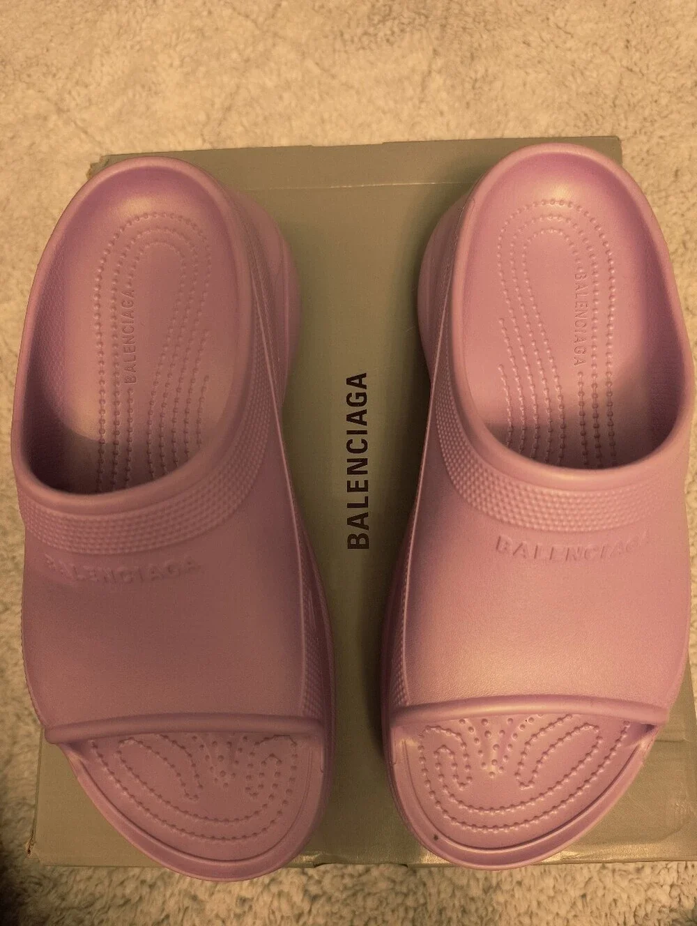 NWT Balenciaga X Crocs Purple Pool Slide Sandals US Sz 10 (41)